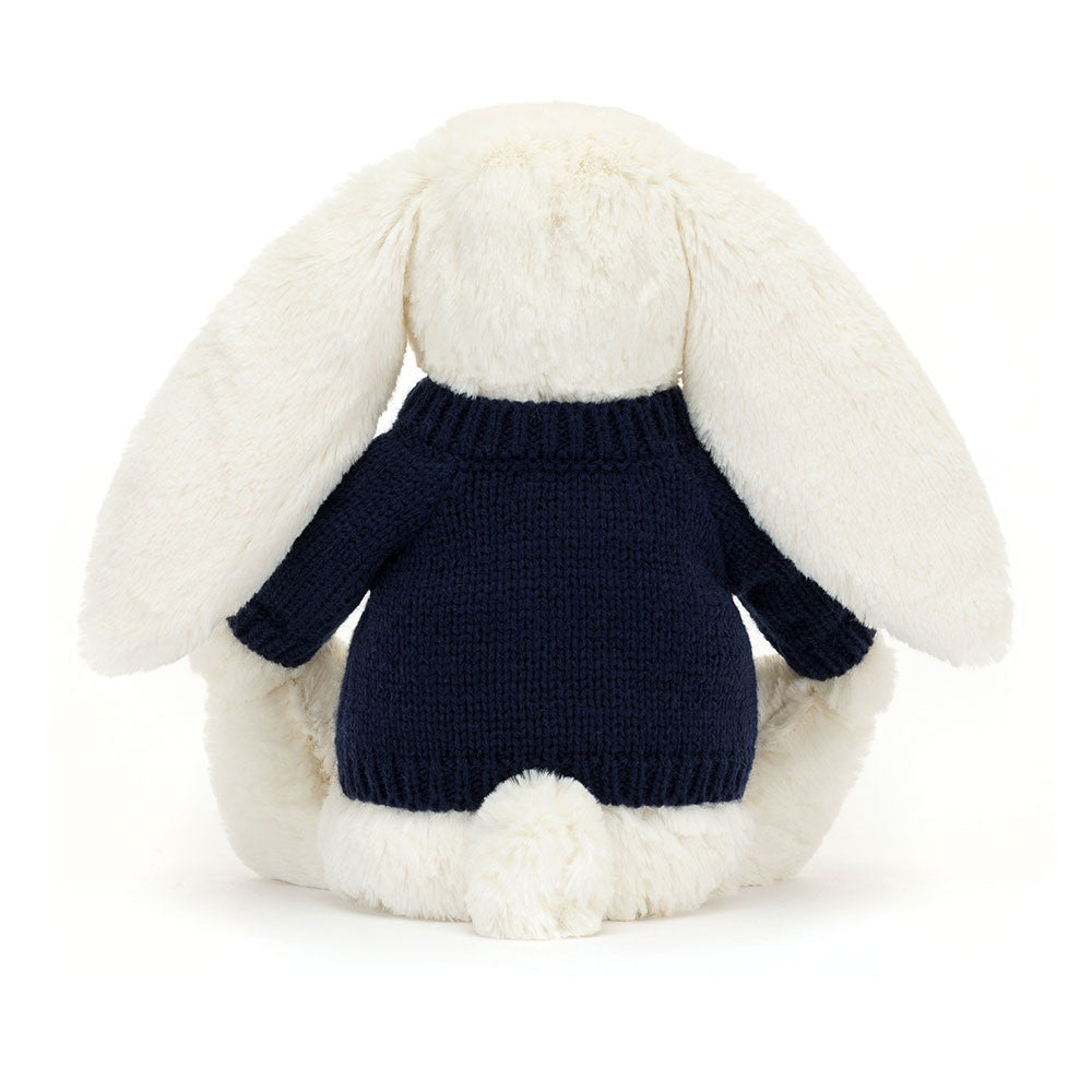 Blossom Cherry Bunny with Personalised Navy Jumper