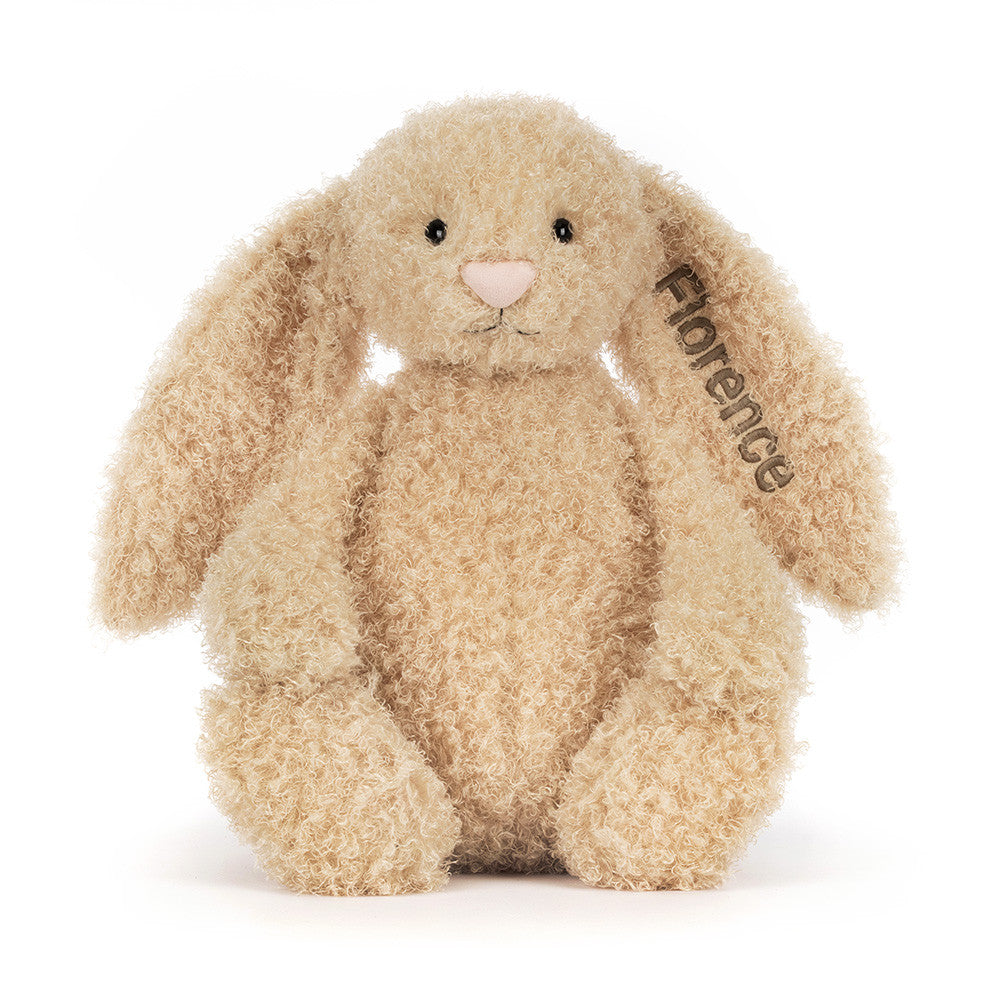 Personalised Bashful Luxe Bunny Curly Big