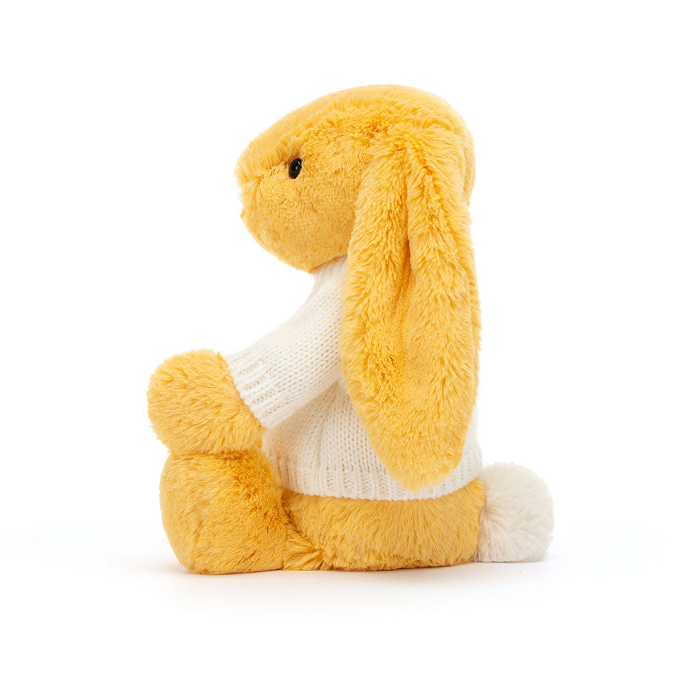 Bashful Sunshine Bunny with Personalised Cream Jumper