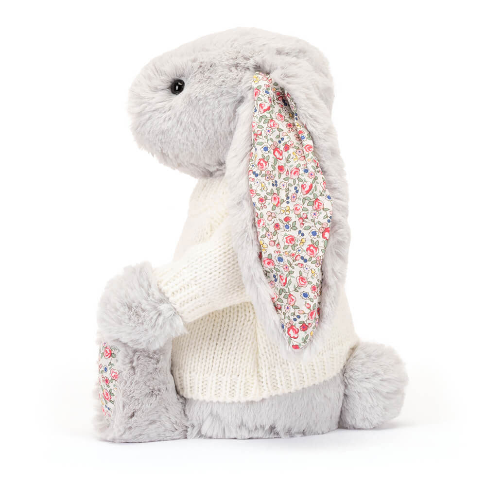 Blossom Silver Bunny with Personalised Cream Jumper
