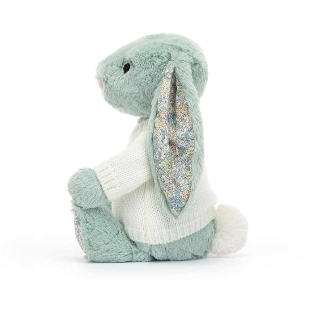 Blossom Sage Bunny with Personalised Cream Jumper