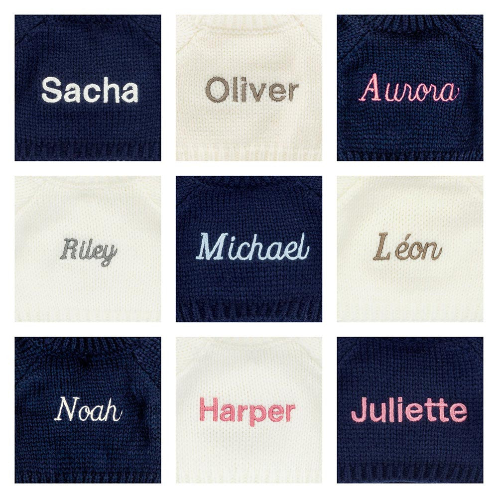 Bashful Luxe Bunny Curly with Personalised Navy Jumper