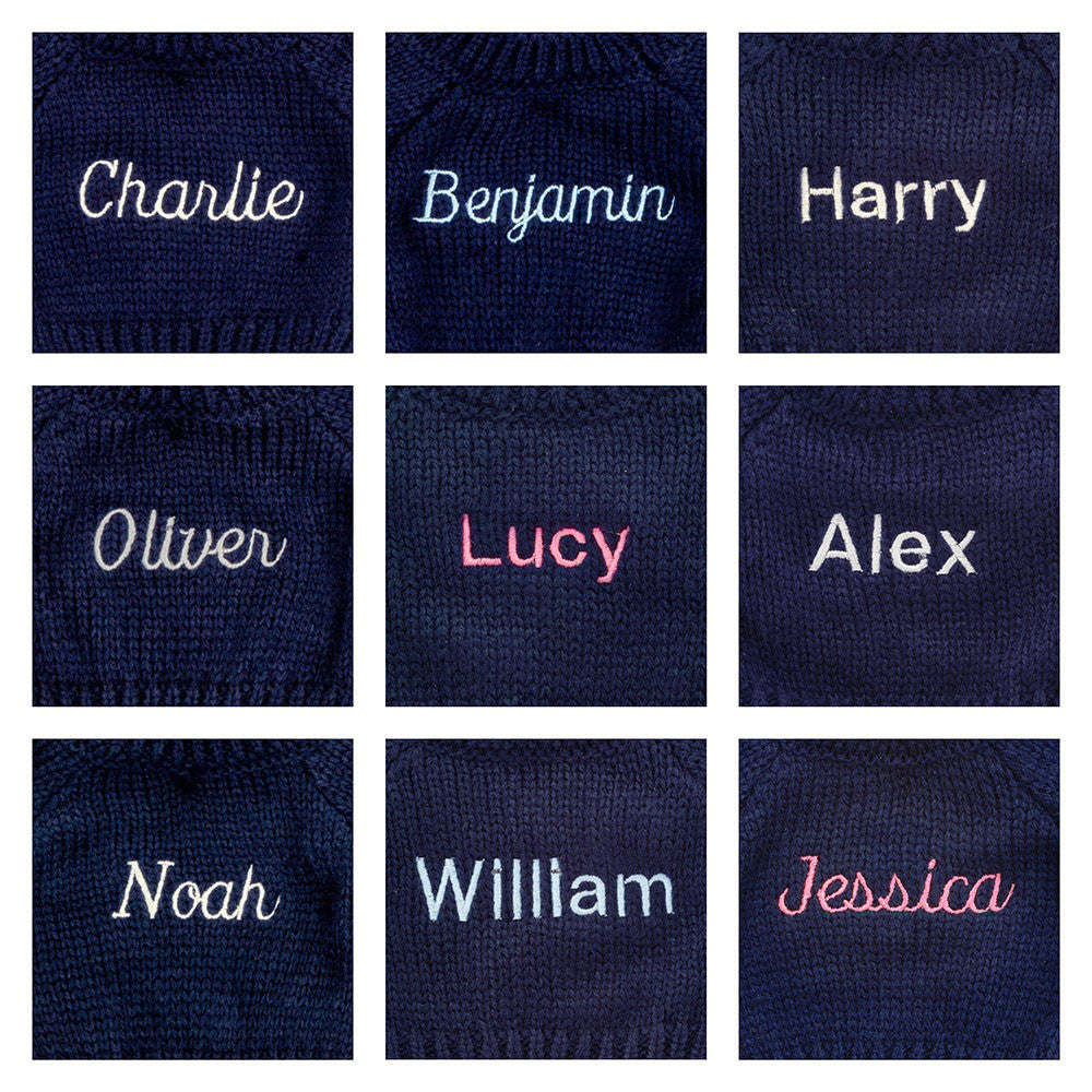 Bashful Golden Bunny with Personalised Navy Jumper