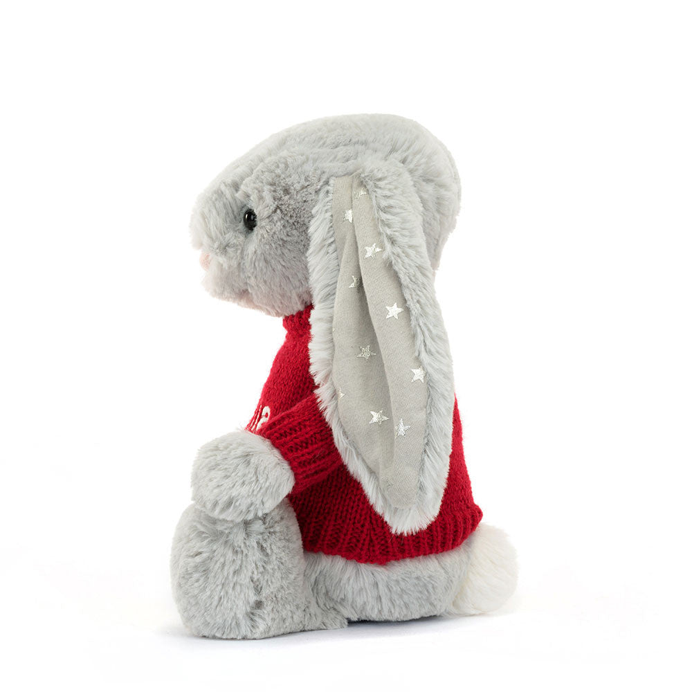 Bashful Shimmer Bunny with Personalised Red Jumper