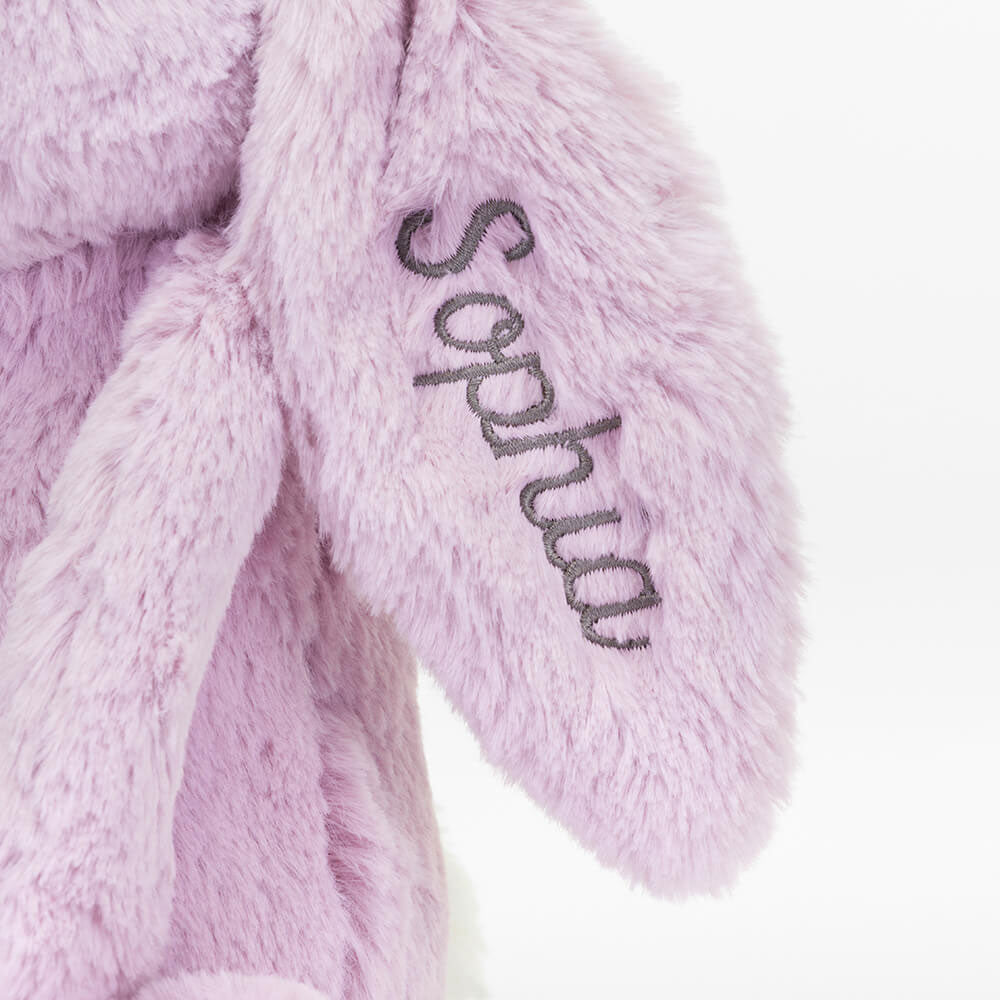 Personalised Bashful Lilac Bunny Medium
